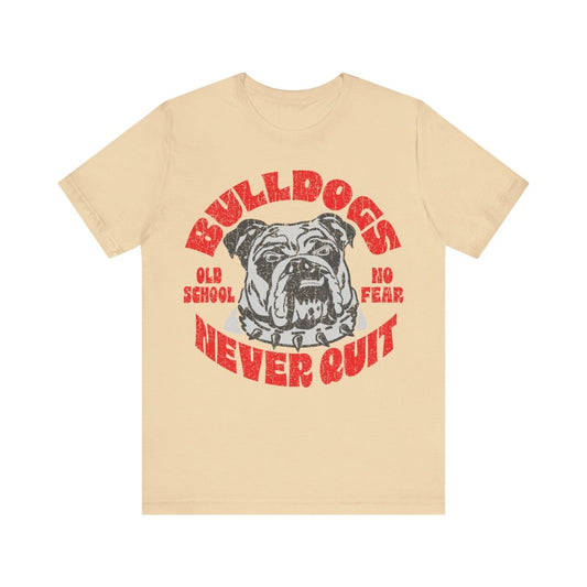 Bulldogs Never Quit Premium T-Shirt, Old School, Never Fear, Customize for Your School Team