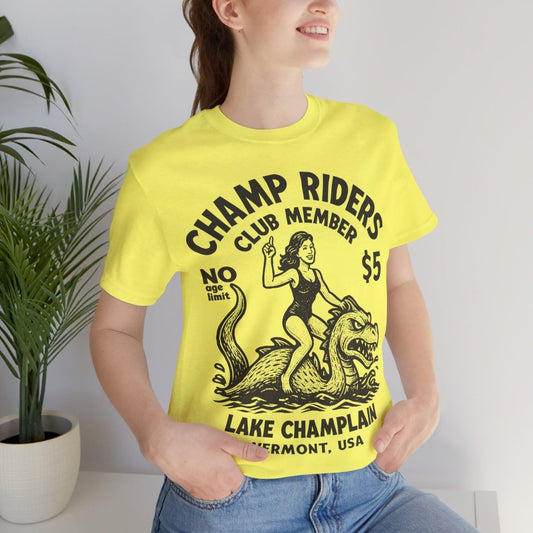Champ Club Lake Champlain Monster Vermont Funny Woman Custom Premium T shirt, Local Cryptid