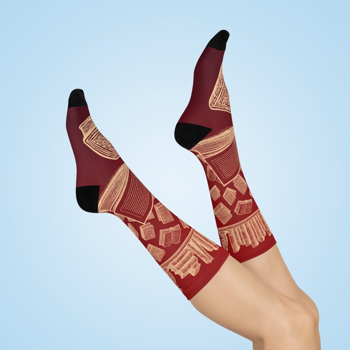 Classic Novel Book Lover Gift for the Reader and Writer Cushioned Crew Socks