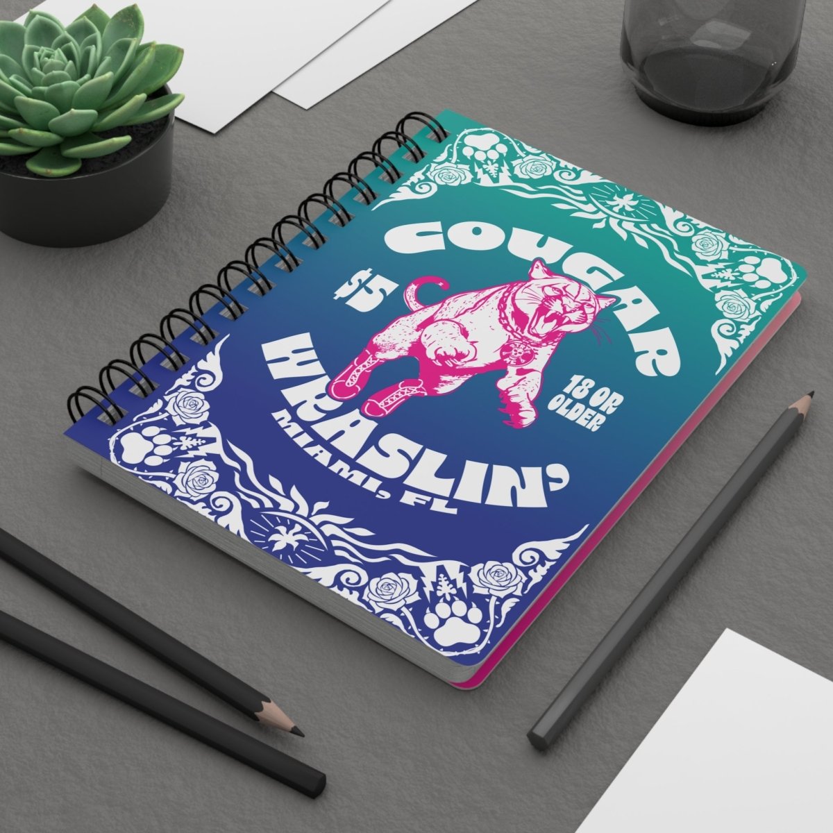 Cougar Wrestling Spiral Bound Journal or Notebook