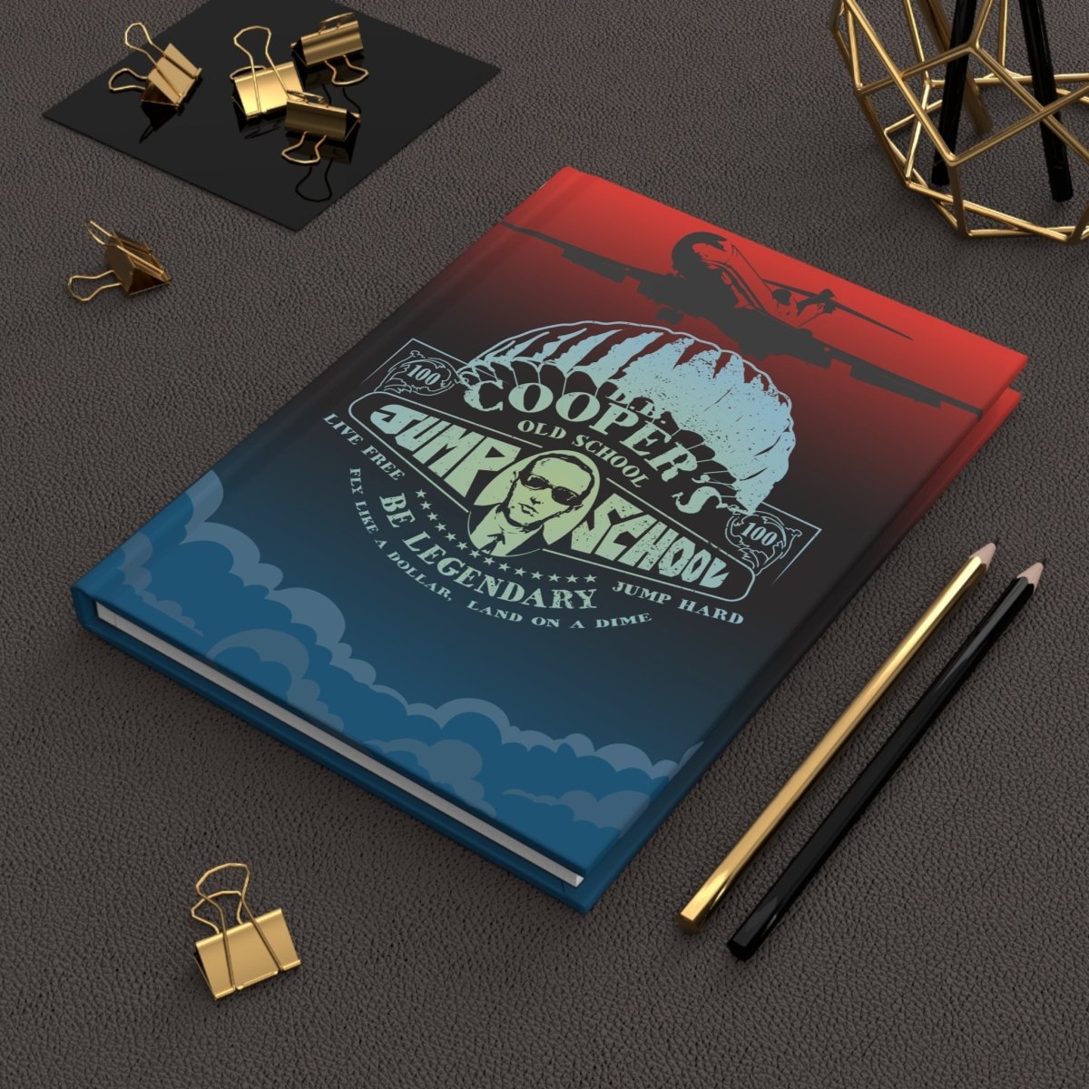 DB Cooper Jump School Hardcover Journal or Notebook, Be Legendary