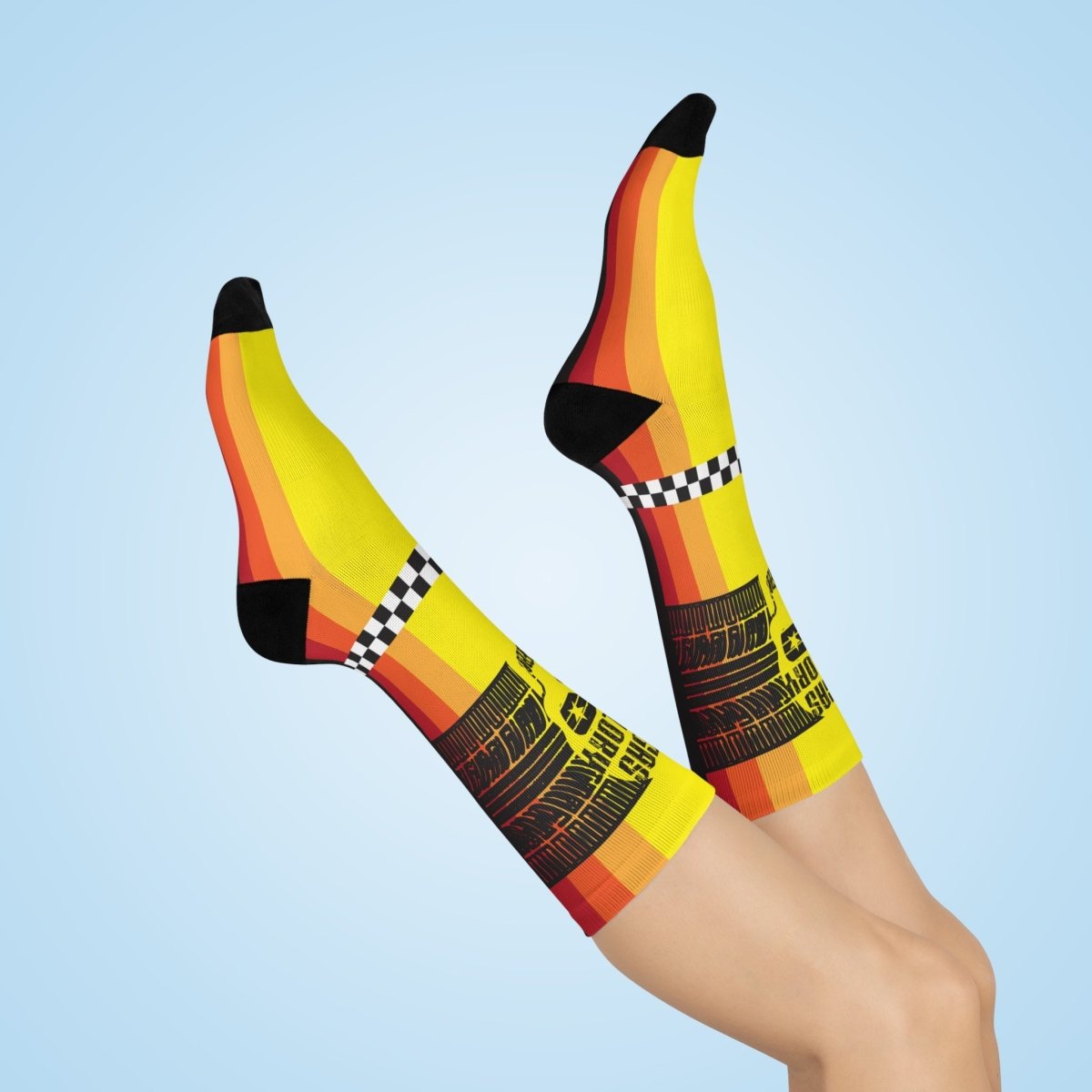 Fast Driver Gift Burnout Racing Stripe Tire Track All Gas All Glory Cushioned Crew Socks