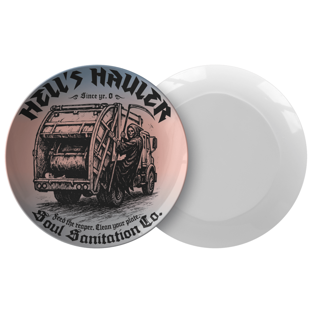 Healthy Eating Gift, Feed The Reaper Funny Kitchen Dark Humor Grim Reaper, Dining and Display Plate