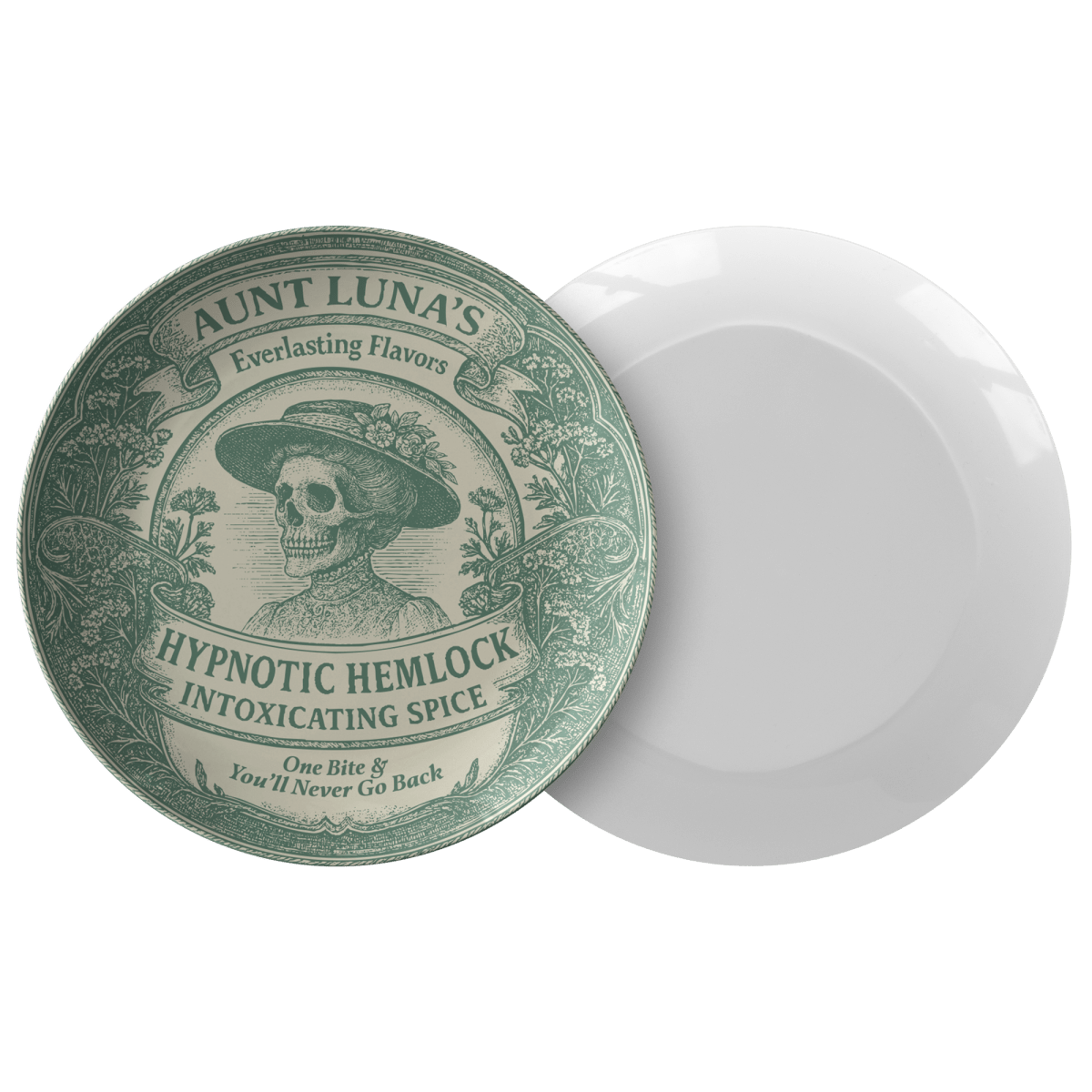 Kitchen Gift Poison Plate Hemlock from Aunt Luna's Everlasting Flavors, Dinnerware and Decor, 1 or Sets of 2, 4