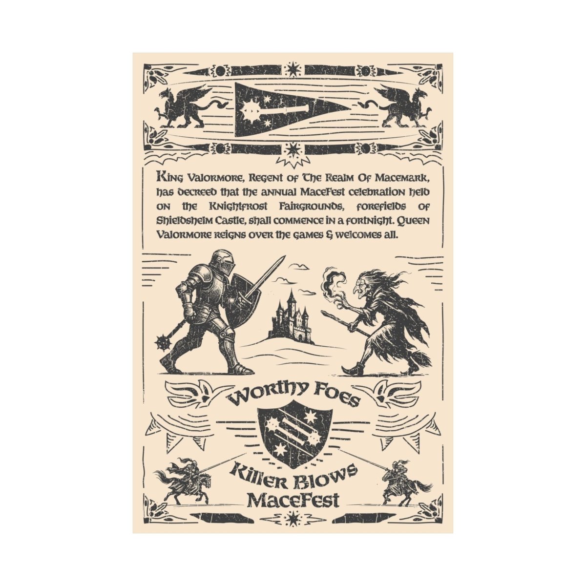 MaceFest Knight Battles Premium Art Print Fairytale