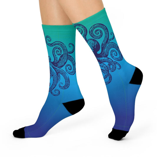 Ocean Lover Gift Kraken Wrap Sailor Story Cushioned Crew Socks