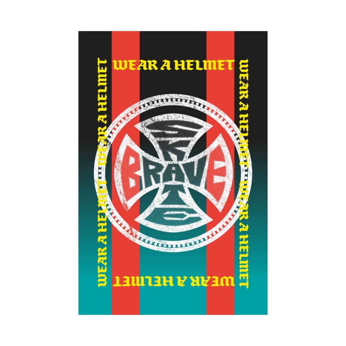 Skate Brave Premium Wall Art Print Wear A Helmet