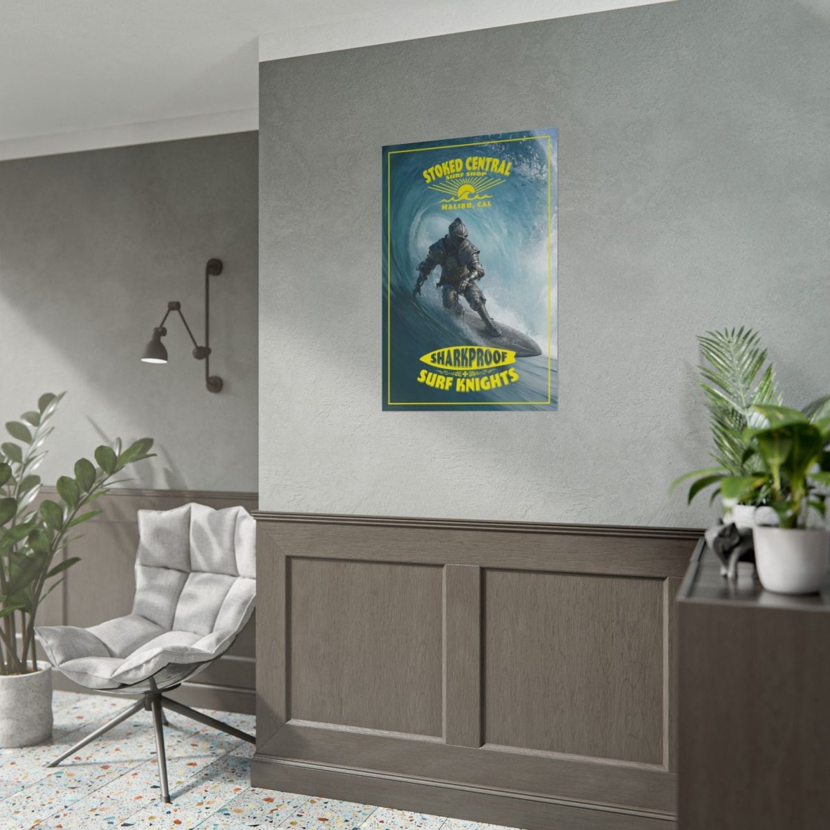 Surf Knight Stoked Central Malibu Poster 5 Sizes