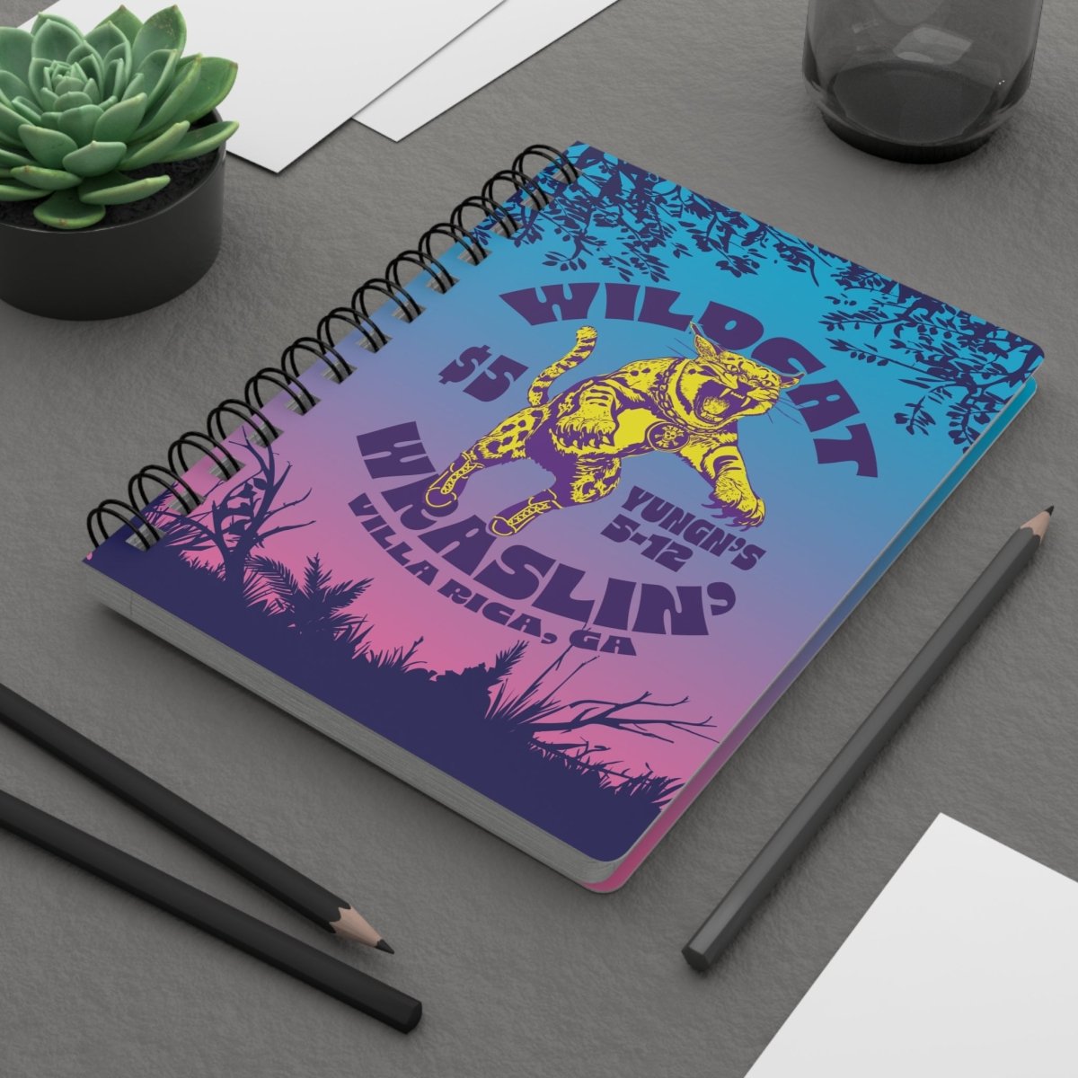 Wildcat Wrestling Spiral Bound Journal or Notebook, Face Challengers Inspiration
