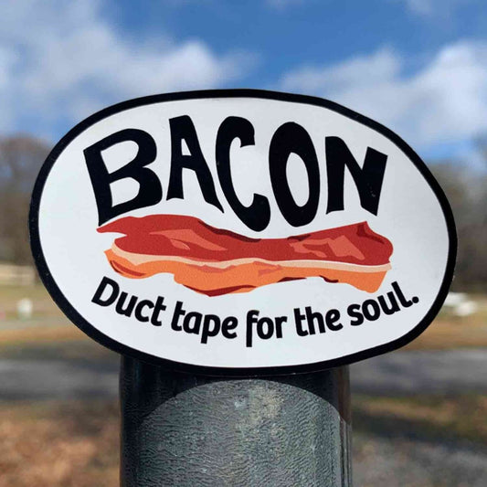 Bacon, Soul Duct Tape Premium Stickers and Refrigerator Magnets, Foodie Gift, Chef, Cook, Kitchen, King of Comfort Food, Funny