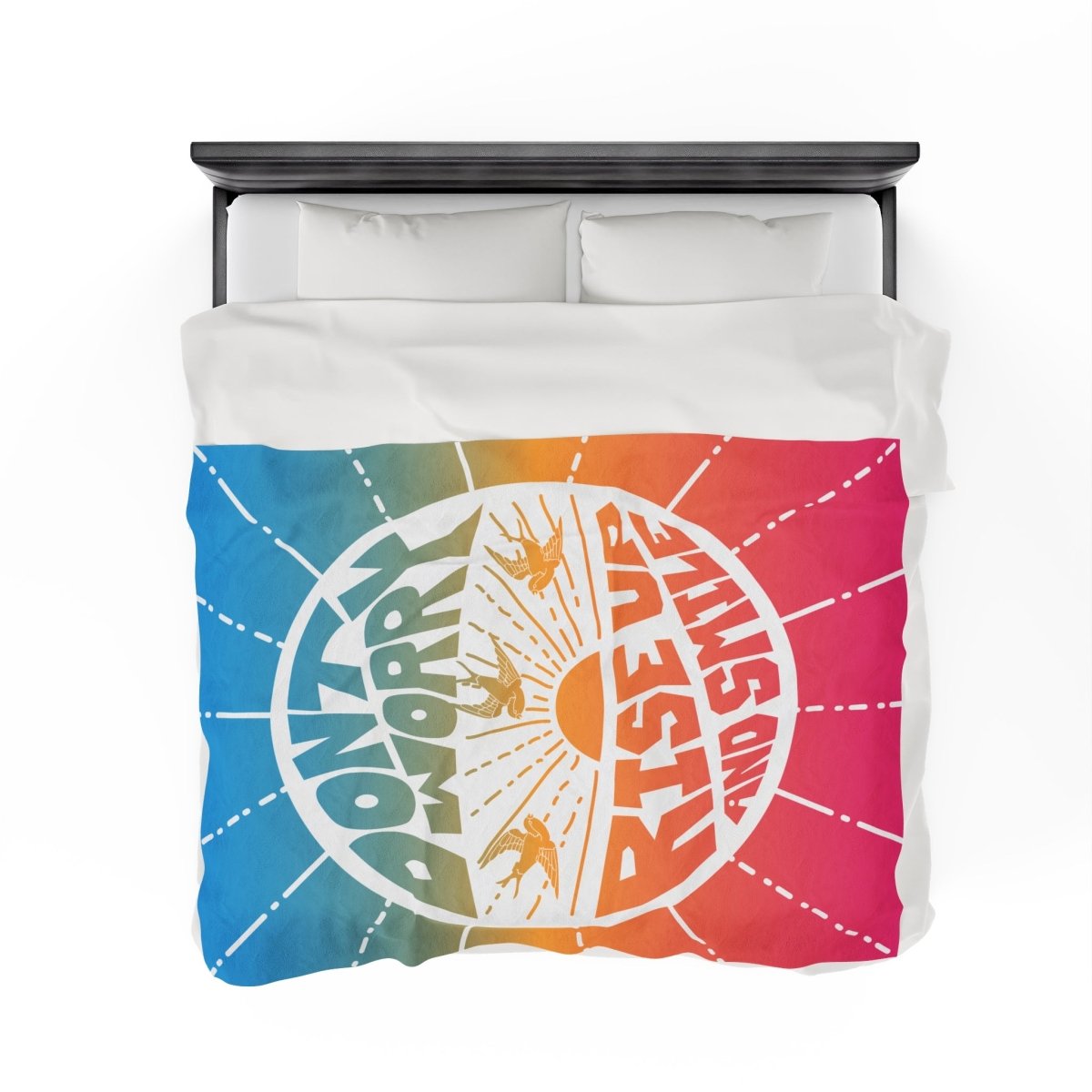 Don't Worry Plush Fleece Blanket, Smile