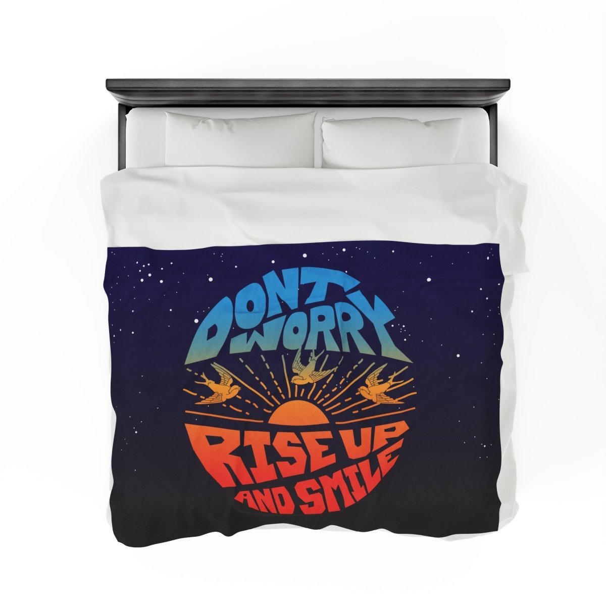 Don't Worry Warm Nights Plush Fleece Blanket, Happy Smile