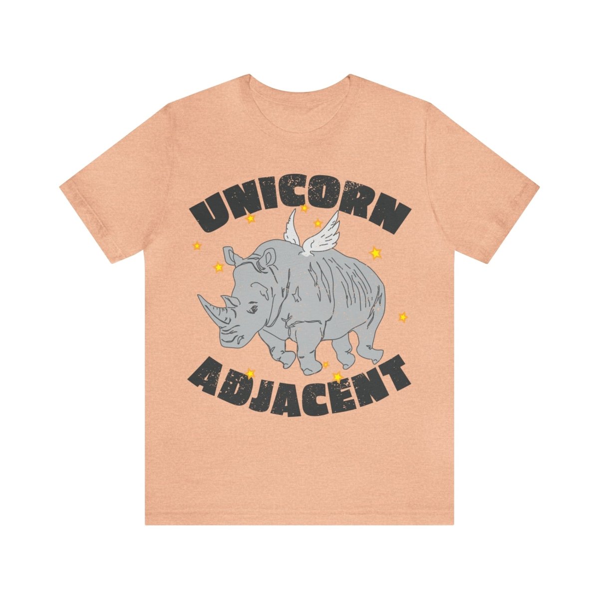 Unicorn Adjacent Premium T-Shirt, Flying Rhino, Beautifully Imperfect, Be Different & Happy