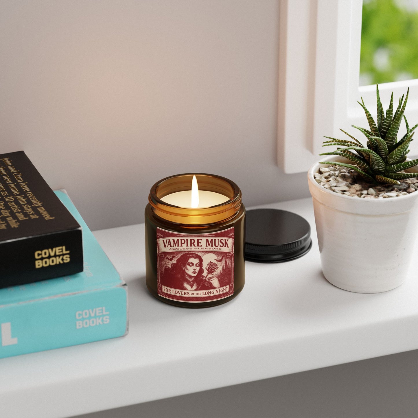 Vampire Movie Fan Gift Monster Musk Queen Soy Candle, Luxury Scents or Unscented, Halloween Funny Fake Gothic Horror Gift