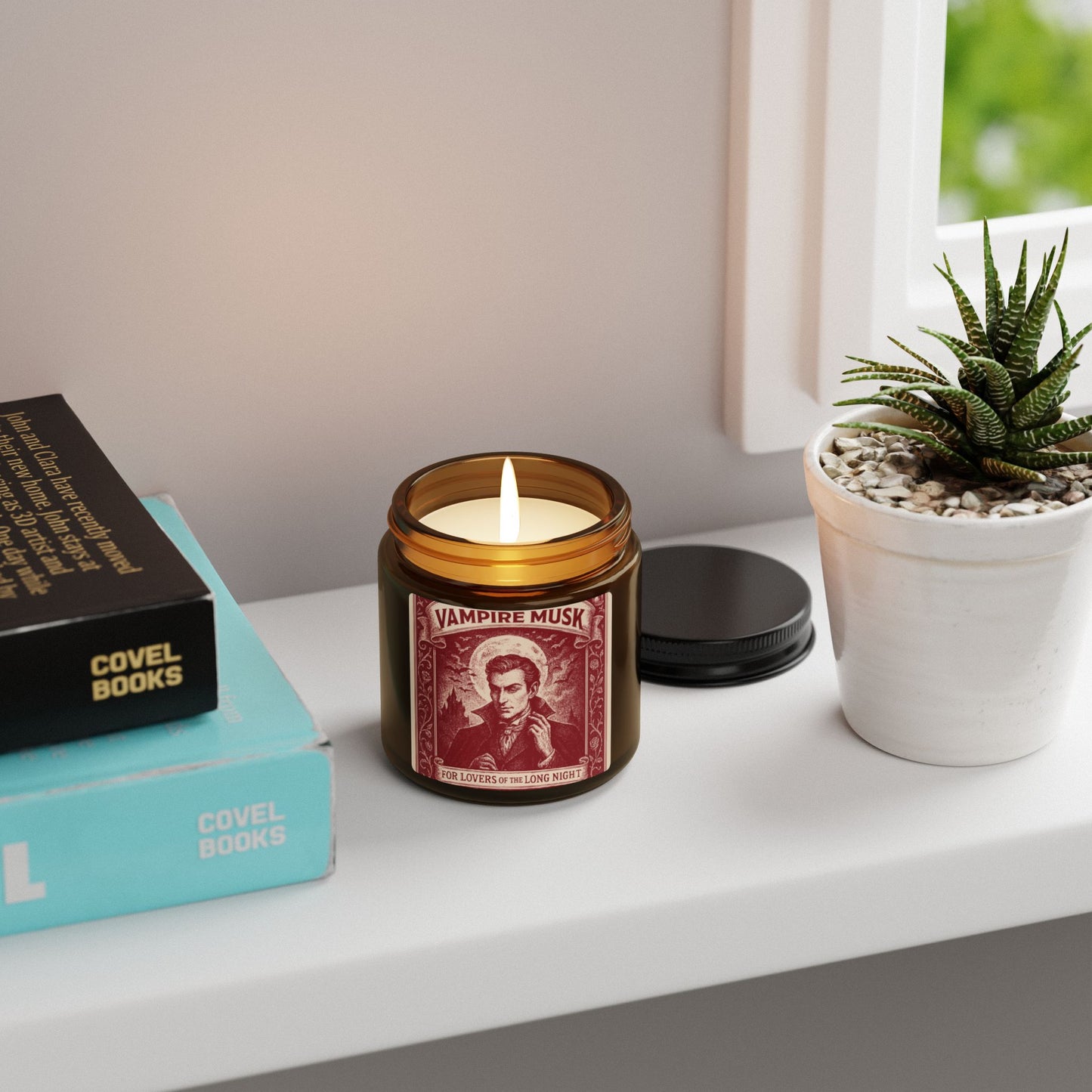 Vampire Movie Fan Gift Monster Musk Soy Candle, Luxury Scents or Unscented, Halloween Funny Fake Gothic Horror Gift