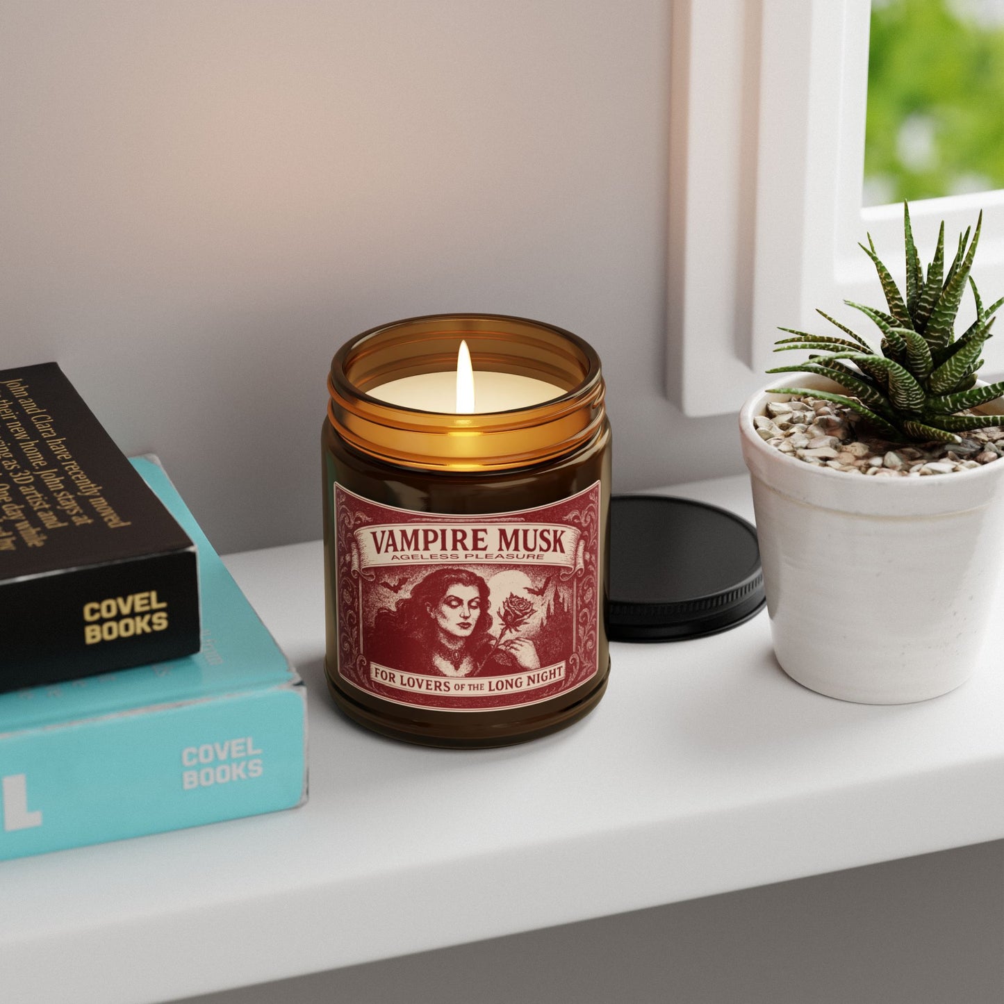 Vampire Movie Fan Gift Monster Musk Queen Soy Candle, Luxury Scents or Unscented, Halloween Funny Fake Gothic Horror Gift