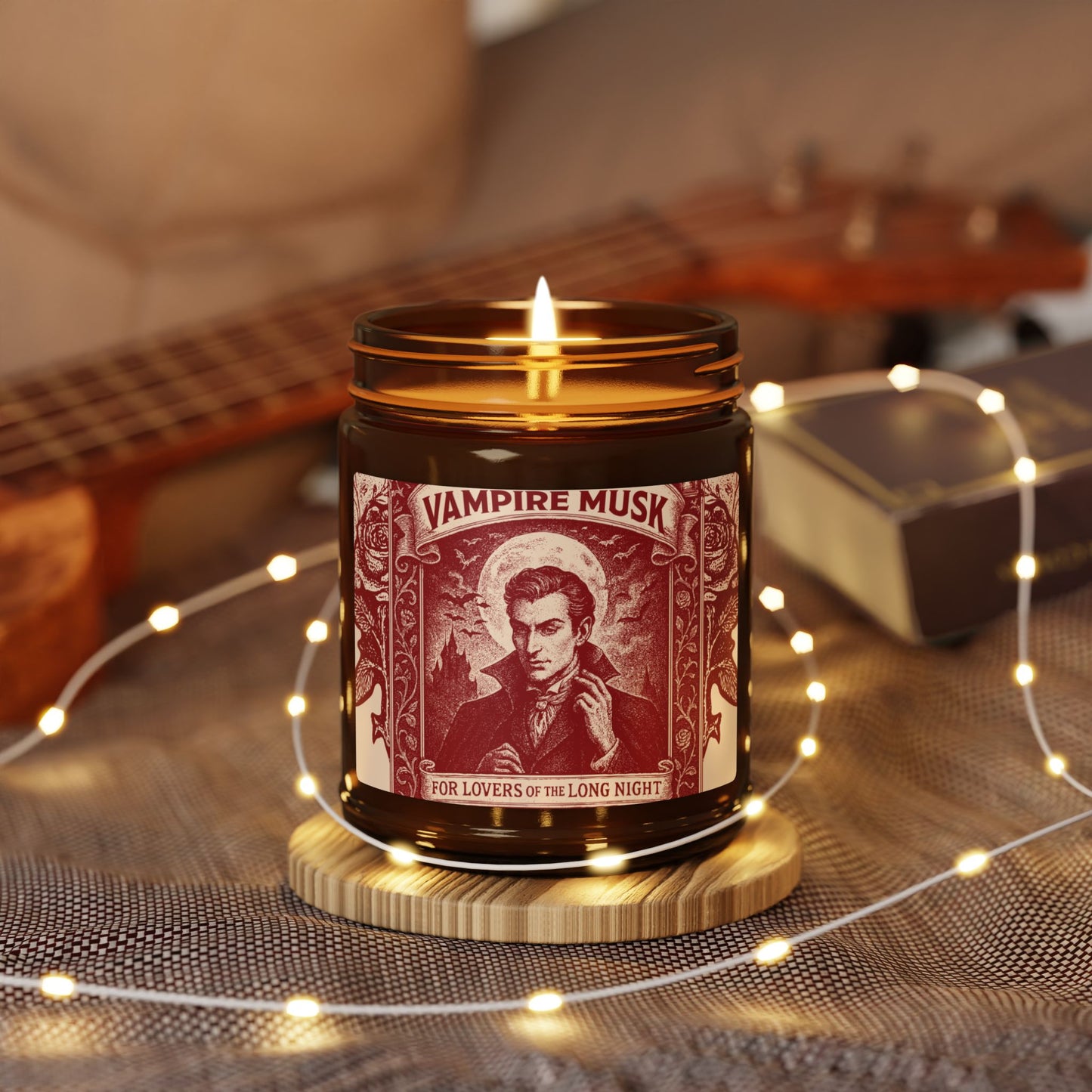Vampire Movie Fan Gift Monster Musk Soy Candle, Luxury Scents or Unscented, Halloween Funny Fake Gothic Horror Gift