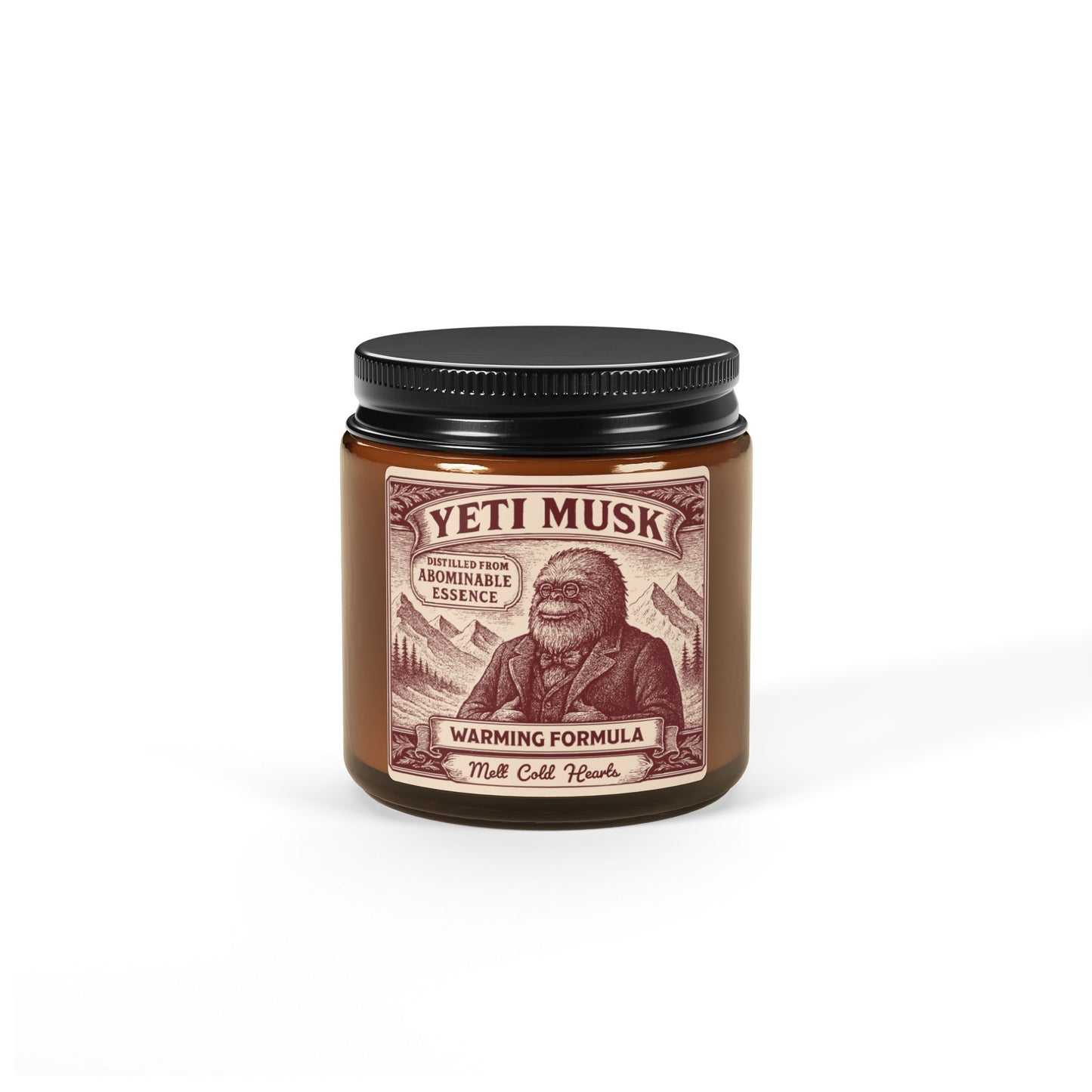 Yeti Mystery Fan Gift Monster Musk Soy Candle, Luxury Scents or Unscented, Halloween Funny Fake Gothic Horror Gift