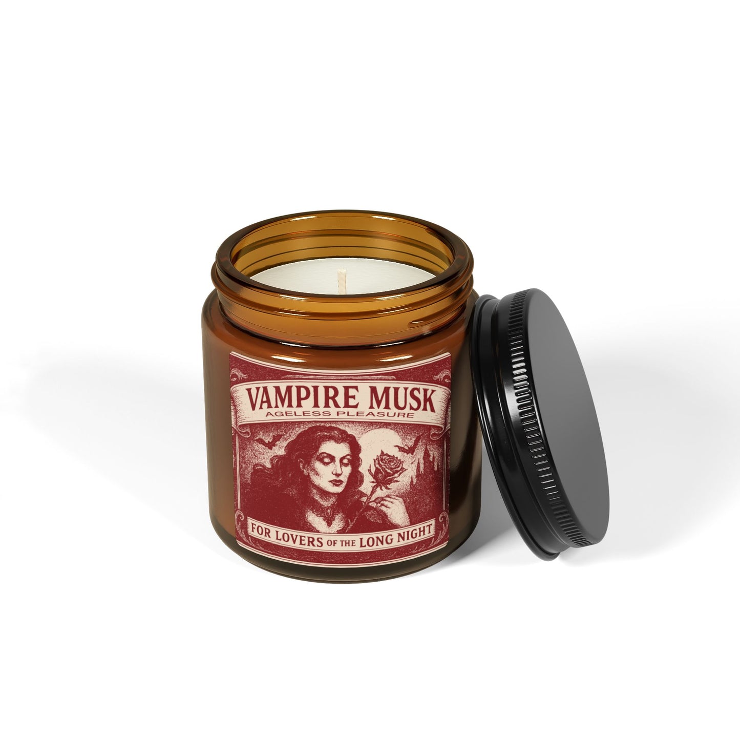 Vampire Movie Fan Gift Monster Musk Queen Soy Candle, Luxury Scents or Unscented, Halloween Funny Fake Gothic Horror Gift