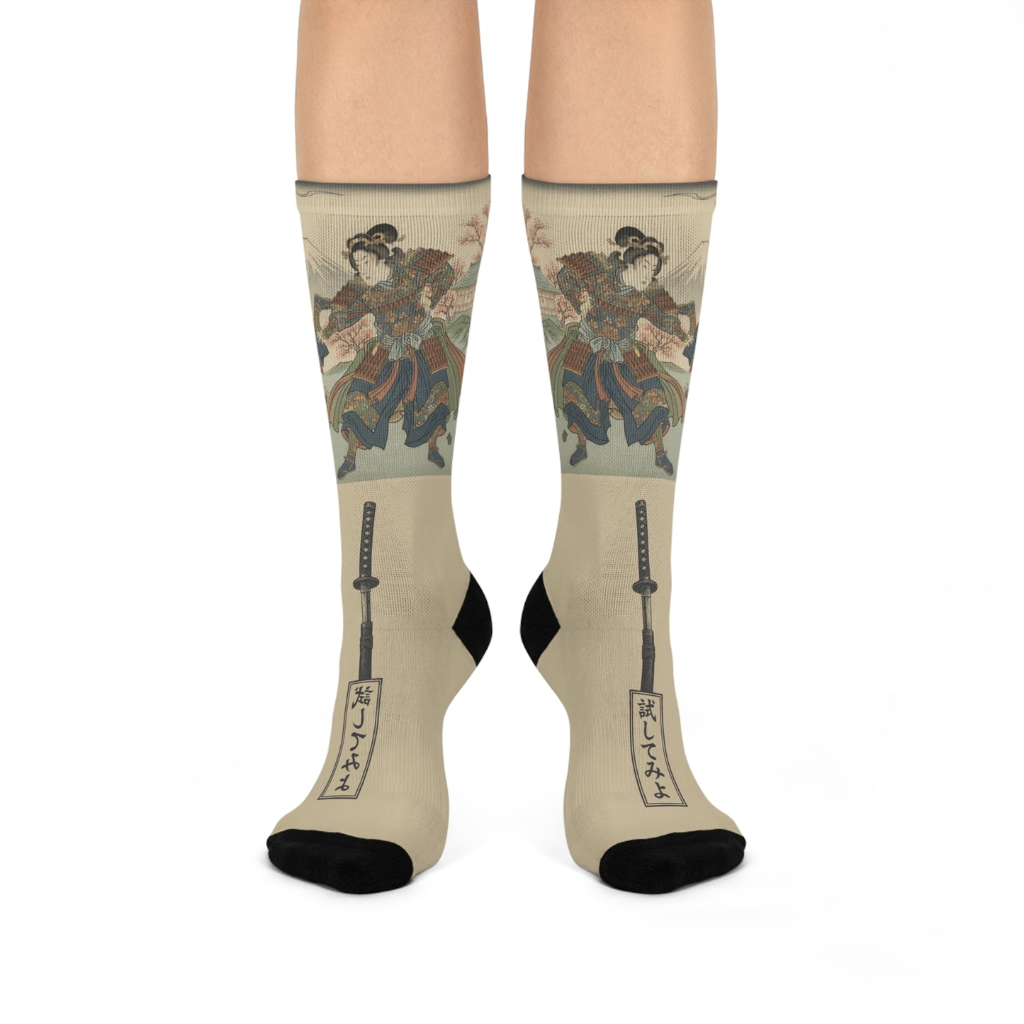 Throws Like A Girl Gift Japanese Block Print Style Martial Arts Woman Wheel Throws Man Cushioned Crew Socks