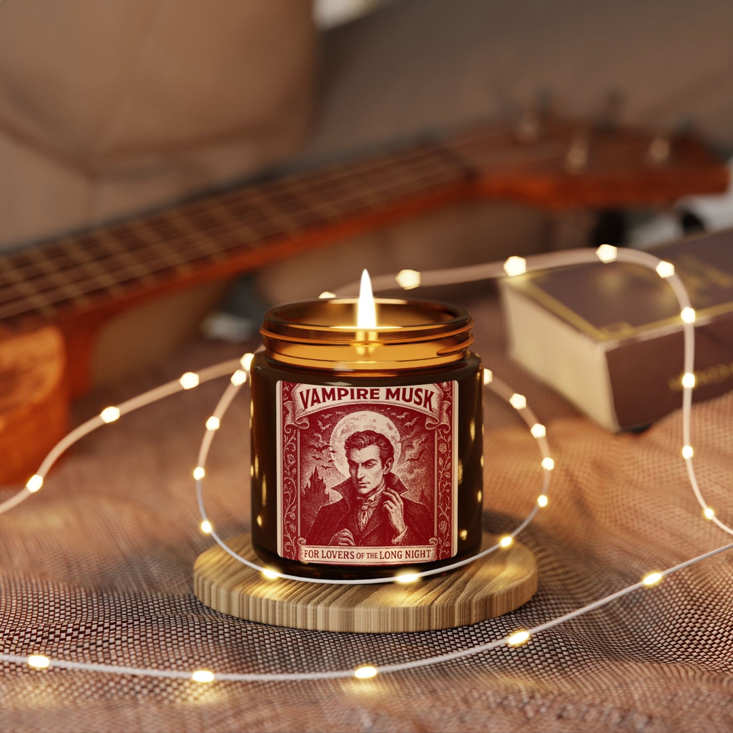 Vampire Movie Fan Gift Monster Musk Soy Candle, Luxury Scents or Unscented, Halloween Funny Fake Gothic Horror Gift