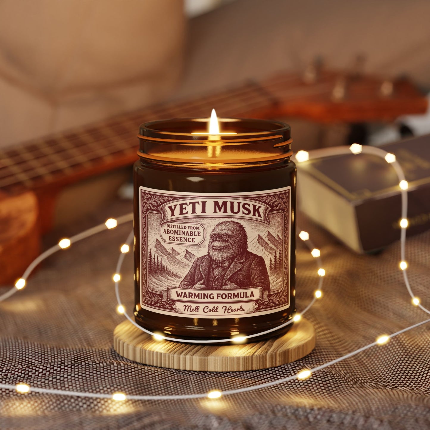 Yeti Mystery Fan Gift Monster Musk Soy Candle, Luxury Scents or Unscented, Halloween Funny Fake Gothic Horror Gift