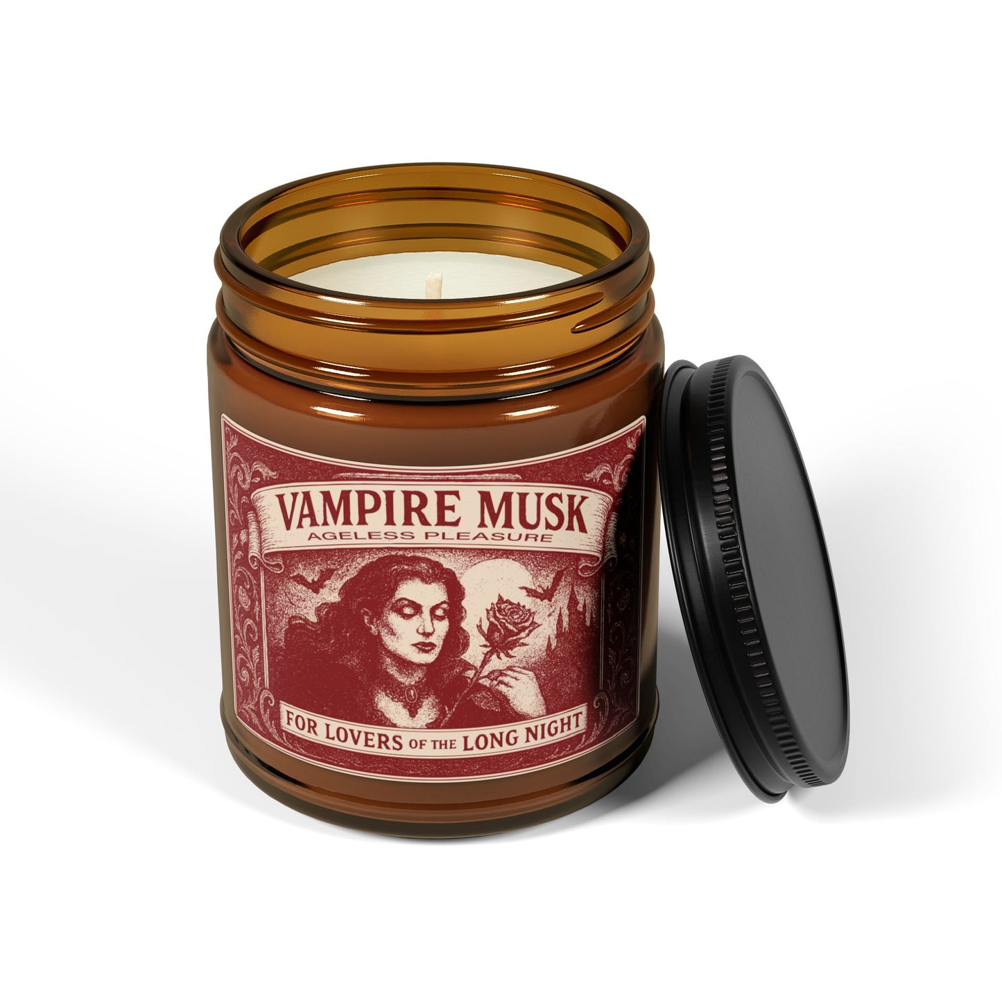 Vampire Movie Fan Gift Monster Musk Queen Soy Candle, Luxury Scents or Unscented, Halloween Funny Fake Gothic Horror Gift