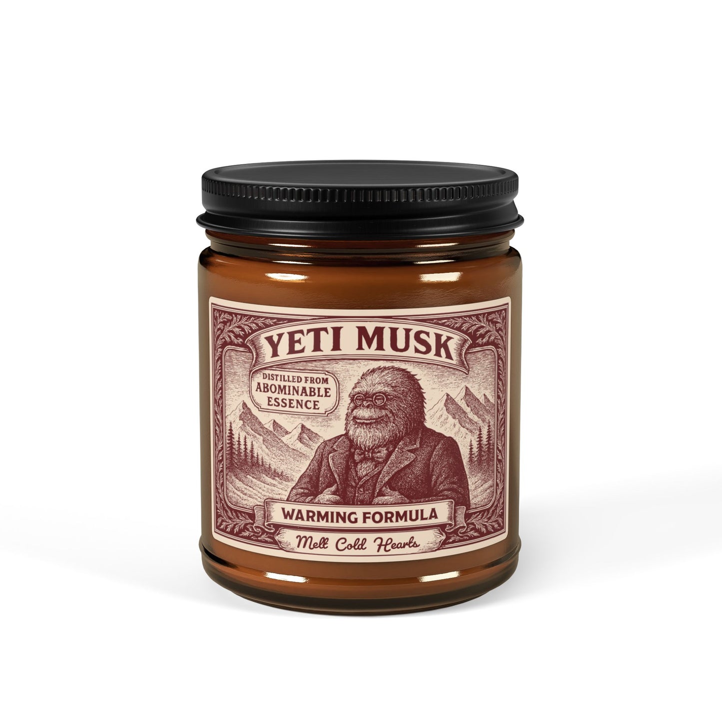 Yeti Mystery Fan Gift Monster Musk Soy Candle, Luxury Scents or Unscented, Halloween Funny Fake Gothic Horror Gift