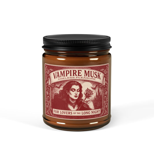 Vampire Movie Fan Gift Monster Musk Queen Soy Candle, Luxury Scents or Unscented, Halloween Funny Fake Gothic Horror Gift