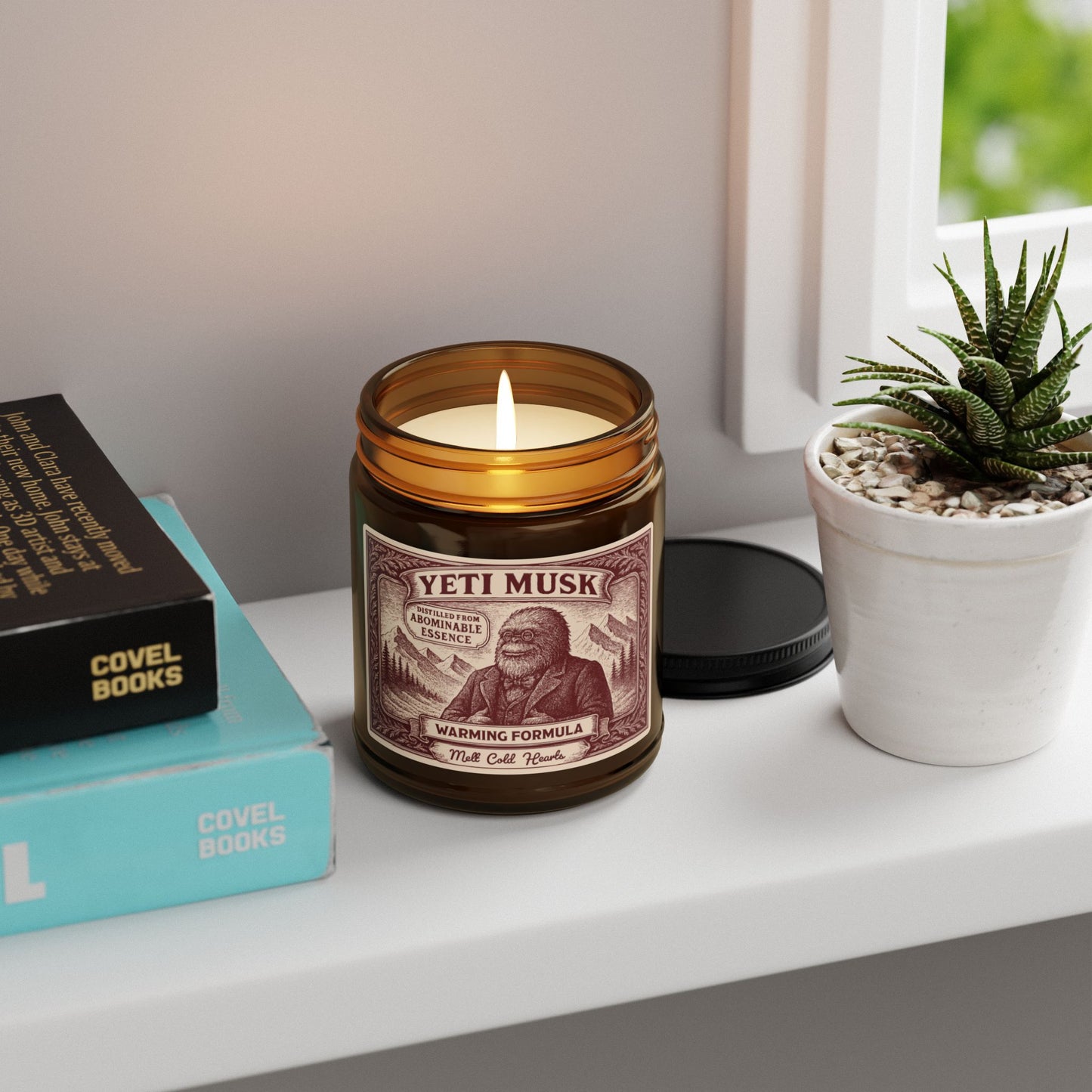 Yeti Mystery Fan Gift Monster Musk Soy Candle, Luxury Scents or Unscented, Halloween Funny Fake Gothic Horror Gift