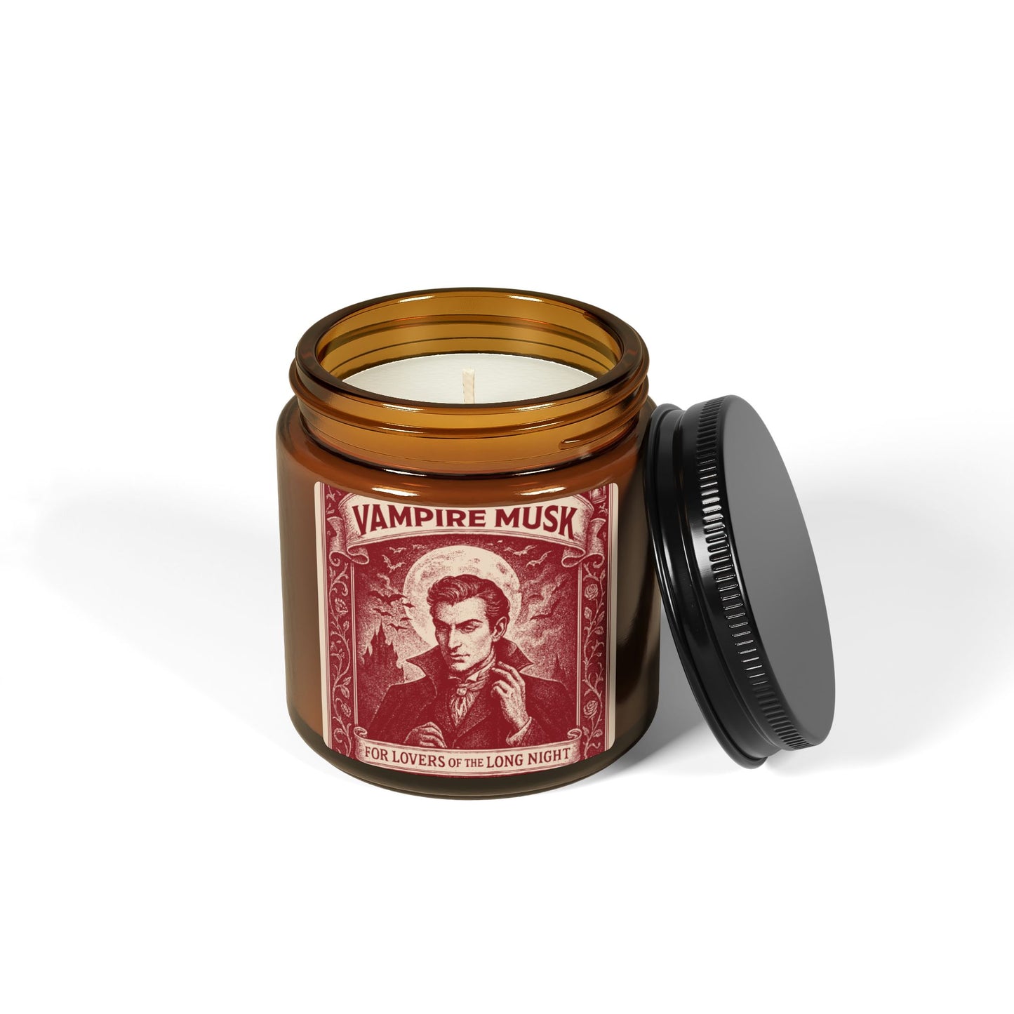 Vampire Movie Fan Gift Monster Musk Soy Candle, Luxury Scents or Unscented, Halloween Funny Fake Gothic Horror Gift