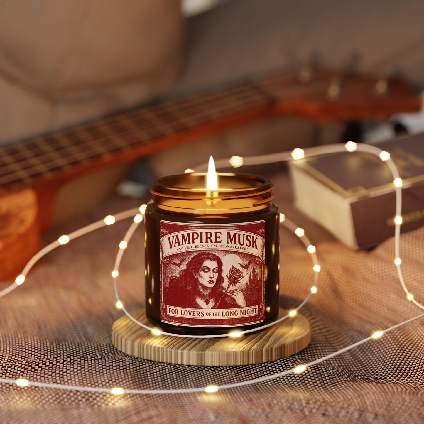 Vampire Movie Fan Gift Monster Musk Queen Soy Candle, Luxury Scents or Unscented, Halloween Funny Fake Gothic Horror Gift