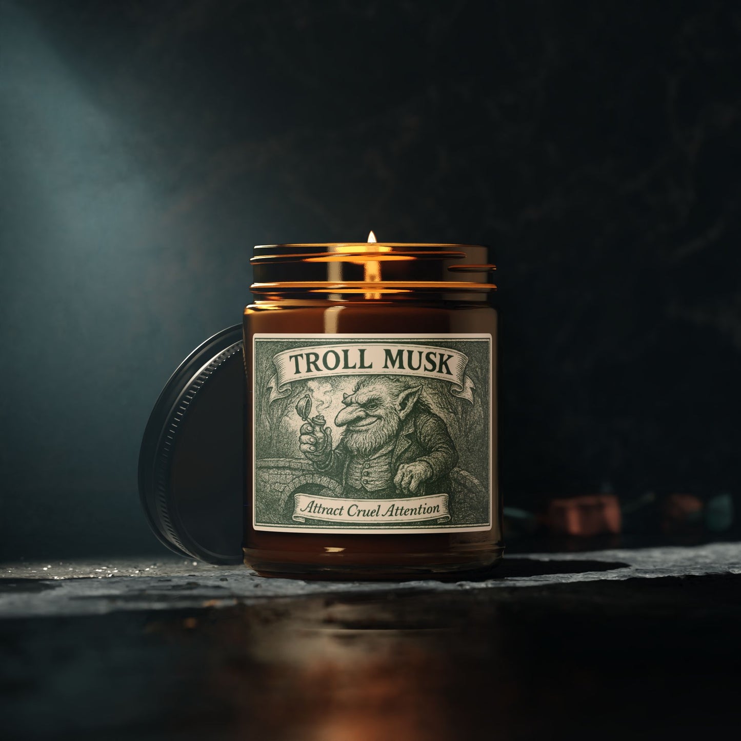Troll Musk Swamp Online Influencer Gift Soy Candle, Luxury Scents or Unscented, Gossip