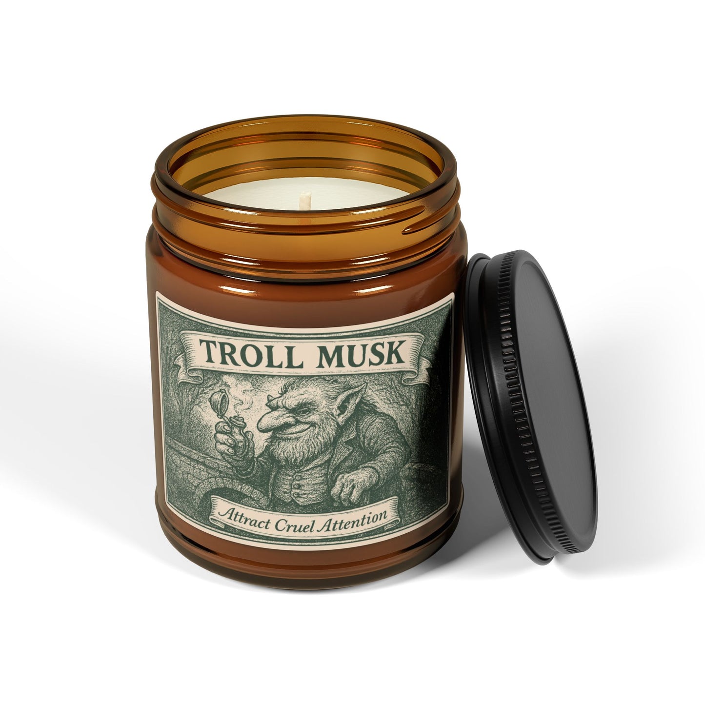 Troll Musk Swamp Online Influencer Gift Soy Candle, Luxury Scents or Unscented, Gossip