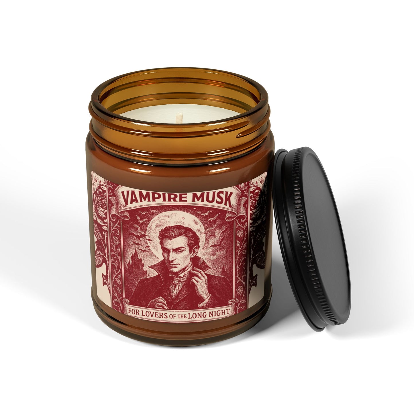 Vampire Movie Fan Gift Monster Musk Soy Candle, Luxury Scents or Unscented, Halloween Funny Fake Gothic Horror Gift