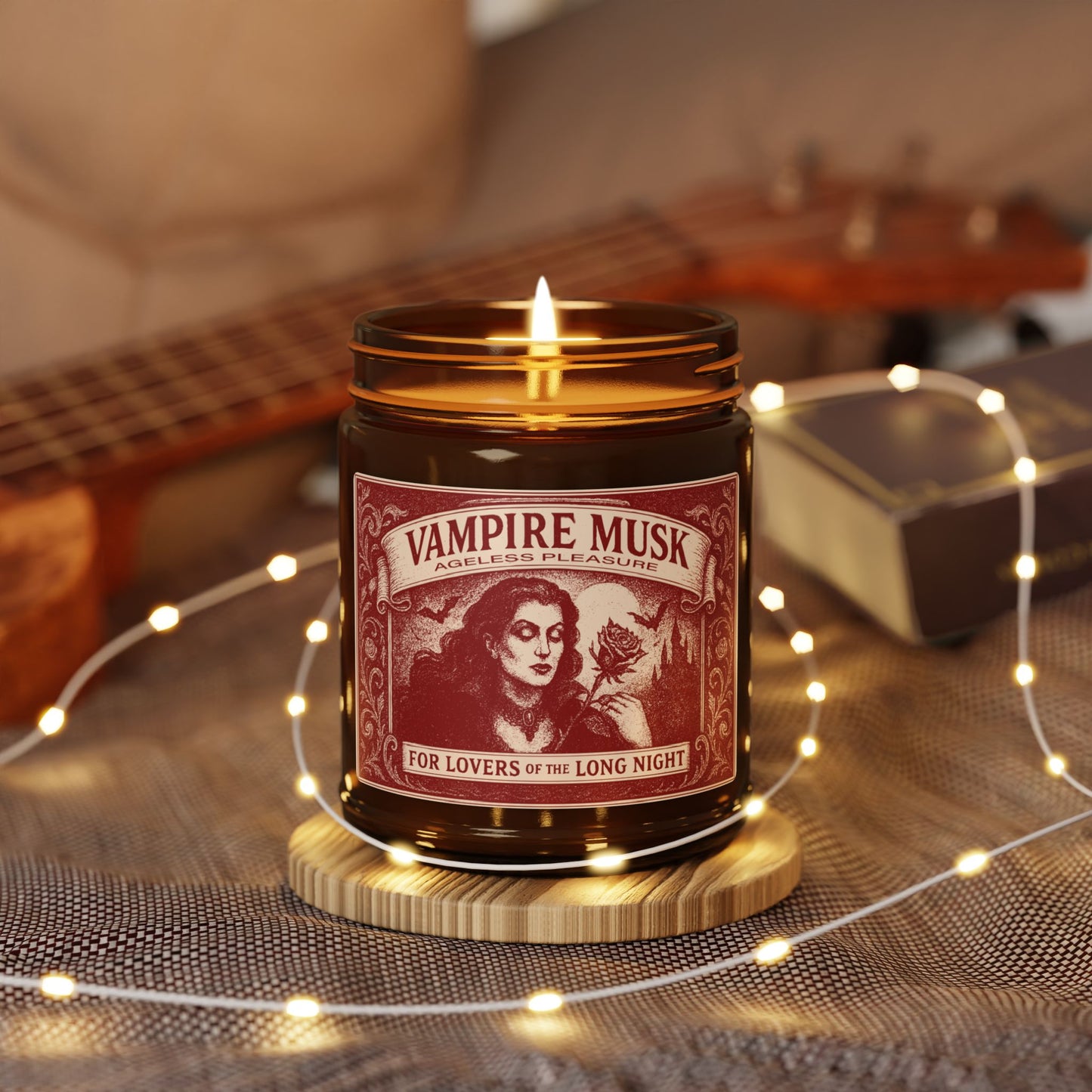 Vampire Movie Fan Gift Monster Musk Queen Soy Candle, Luxury Scents or Unscented, Halloween Funny Fake Gothic Horror Gift