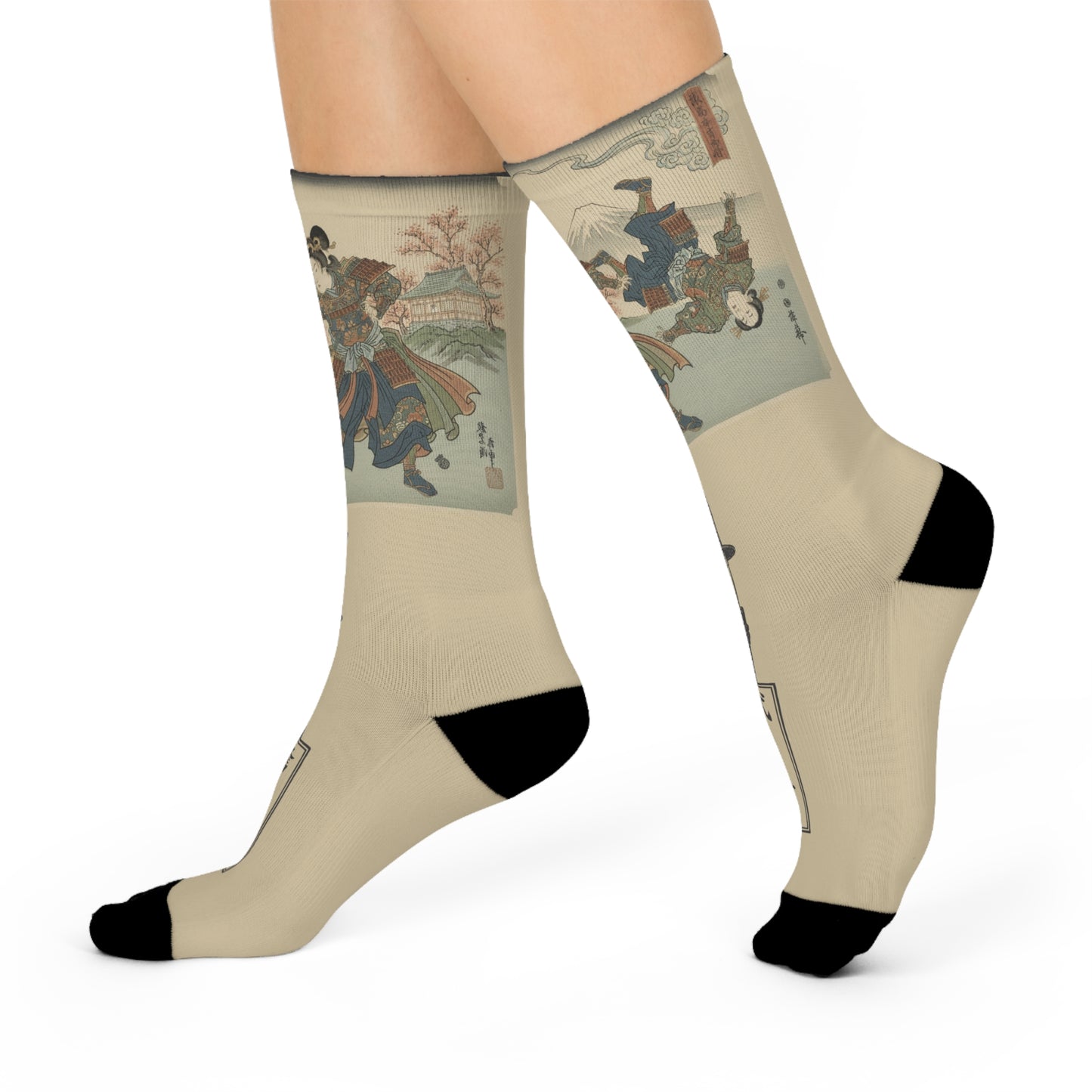 Throws Like A Girl Gift Japanese Block Print Style Martial Arts Woman Wheel Throws Man Cushioned Crew Socks