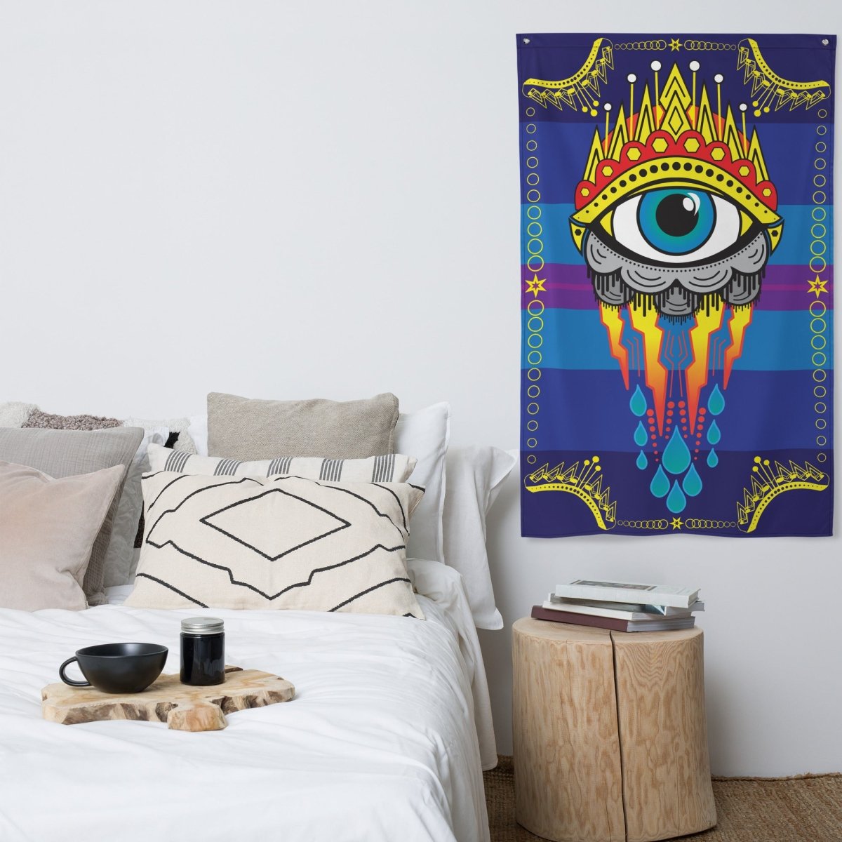 All Seeing Eye Flag, Tattoo Style Art Decor, Cool Wall Hanging, Mystic, Psychic, Empath Gift