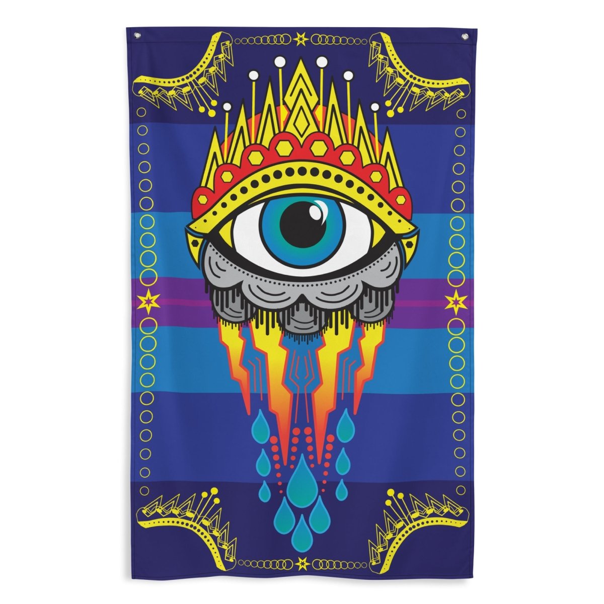 All Seeing Eye Flag, Tattoo Style Art Decor, Cool Wall Hanging, Mystic, Psychic, Empath Gift