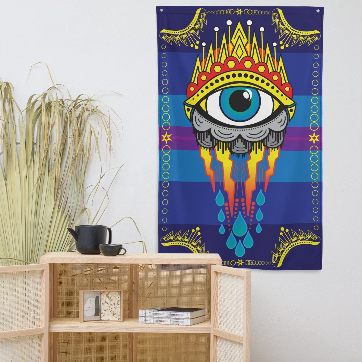 All Seeing Eye Flag, Tattoo Style Art Decor, Cool Wall Hanging, Mystic, Psychic, Empath Gift