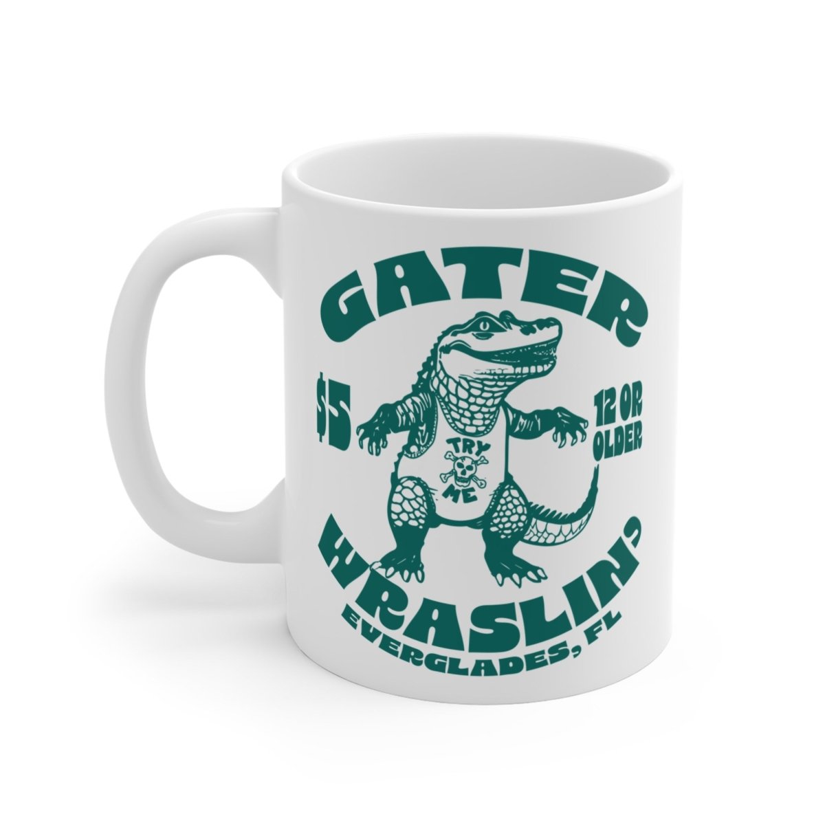 Alligator Wrestling Mug 11 oz, Florida, Funny, Overcome Challenges Inspiration