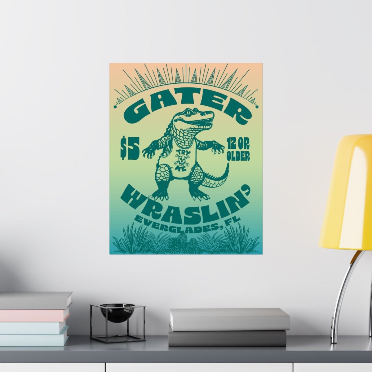 Alligator Wrestling Premium Art Print, Funny, Florida