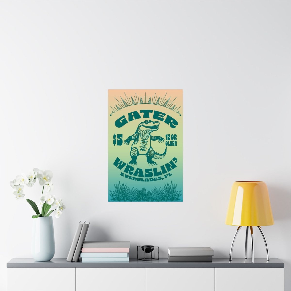 Alligator Wrestling Premium Art Print, Funny, Florida