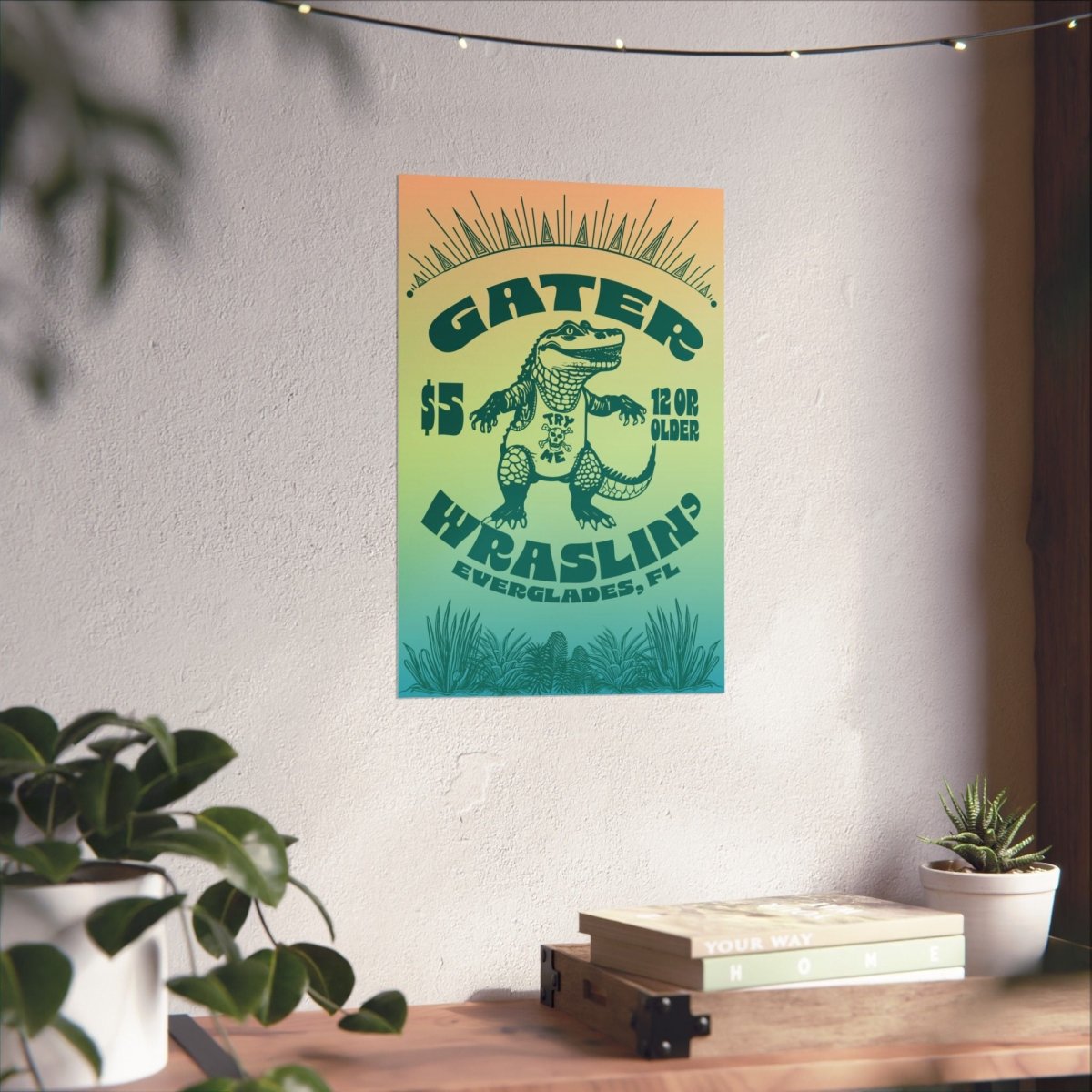 Alligator Wrestling Premium Art Print, Funny, Florida