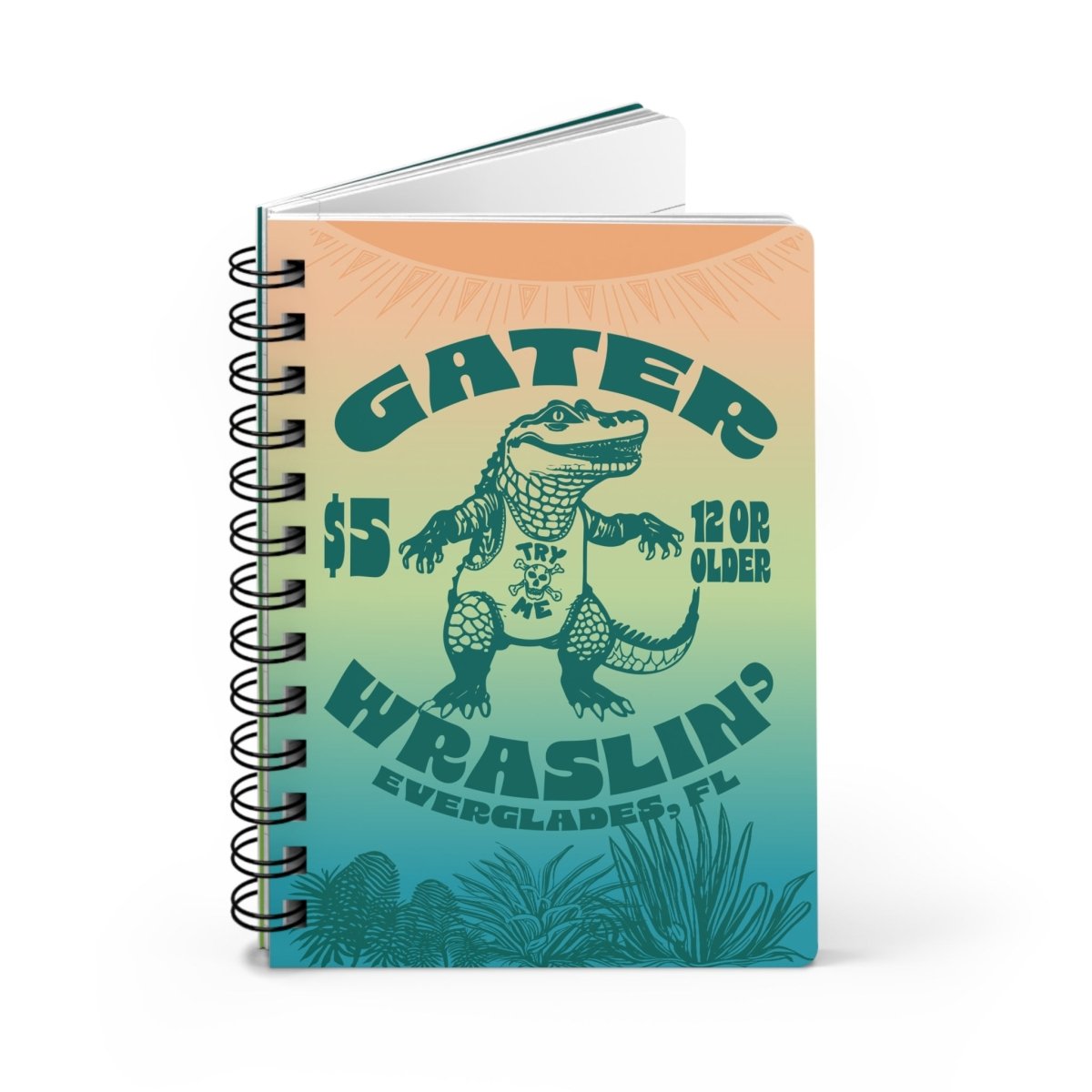 Alligator Wrestling Spiral Bound Journal or Notebook, Face Your Challenges