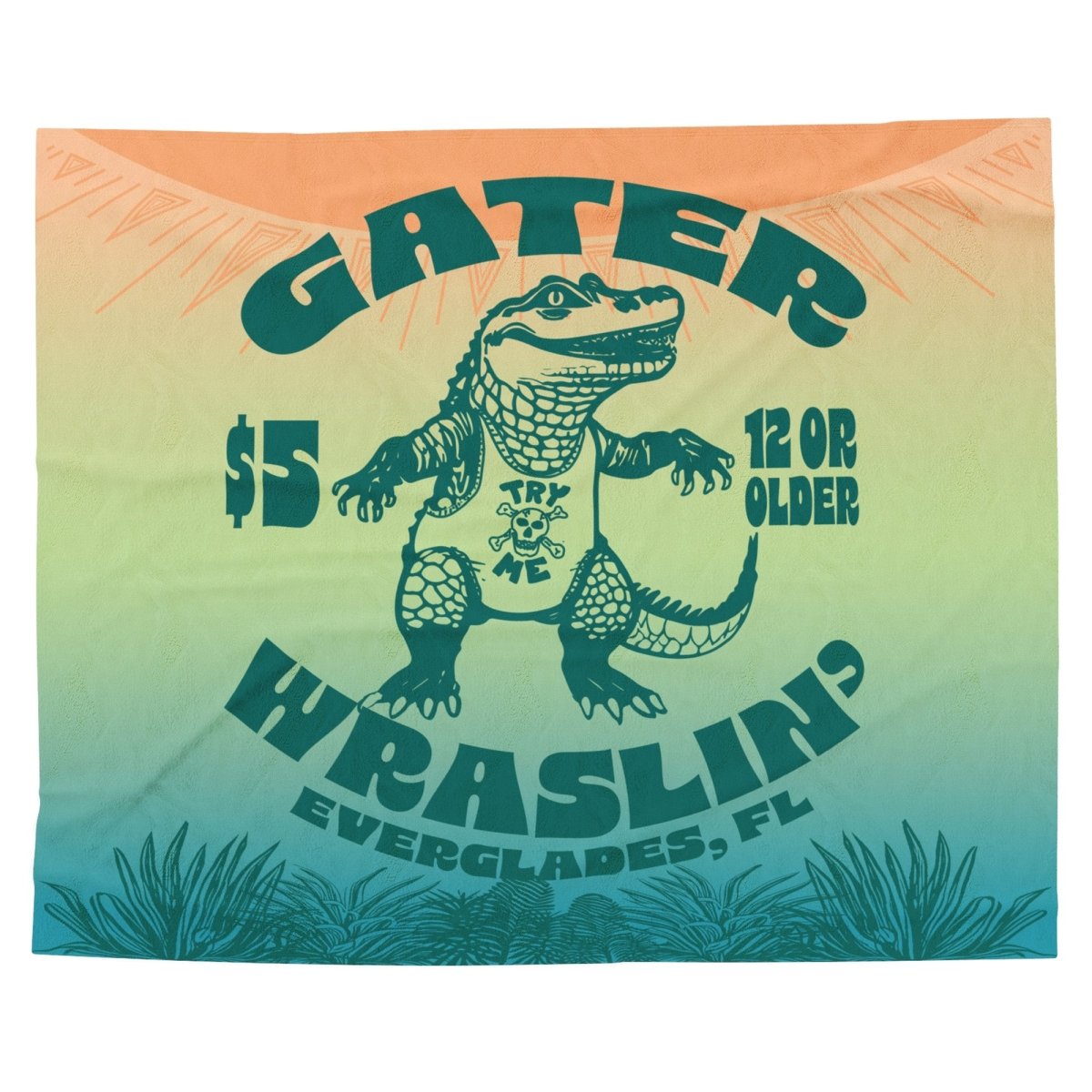 Alligator Wrestling Ultra Soft Fleece Blanket, Inspire Taking On Any Challenge