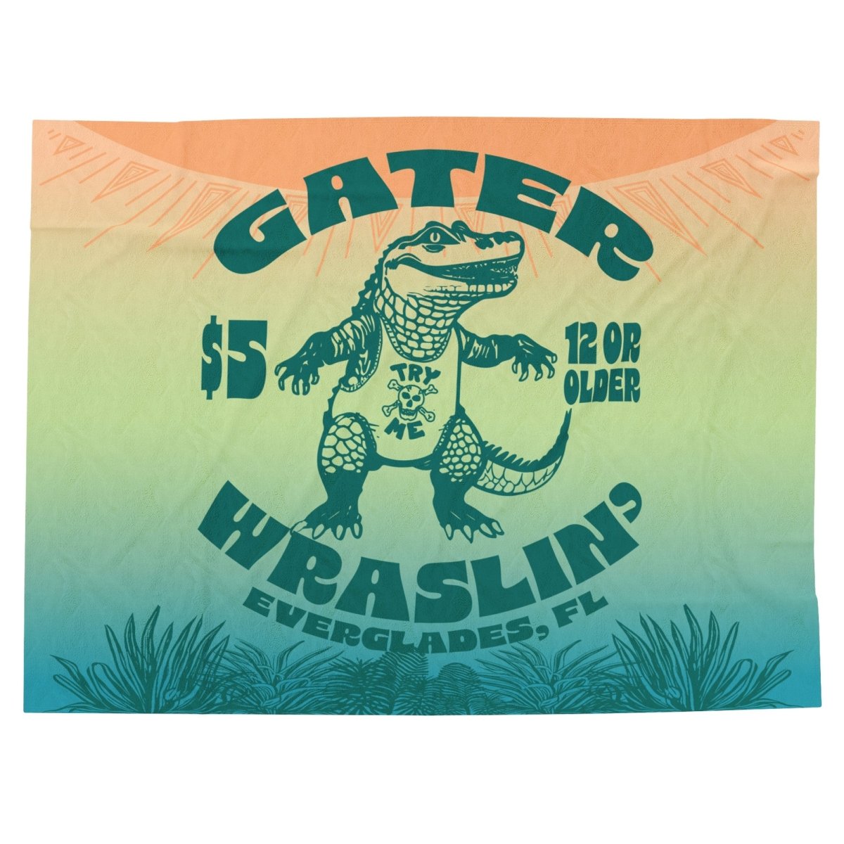 Alligator Wrestling Ultra Soft Fleece Blanket, Inspire Taking On Any Challenge