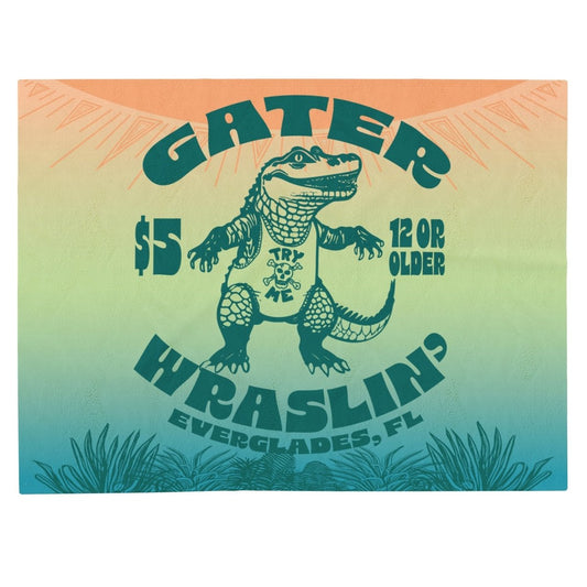 Alligator Wrestling Ultra Soft Fleece Blanket, Inspire Taking On Any Challenge