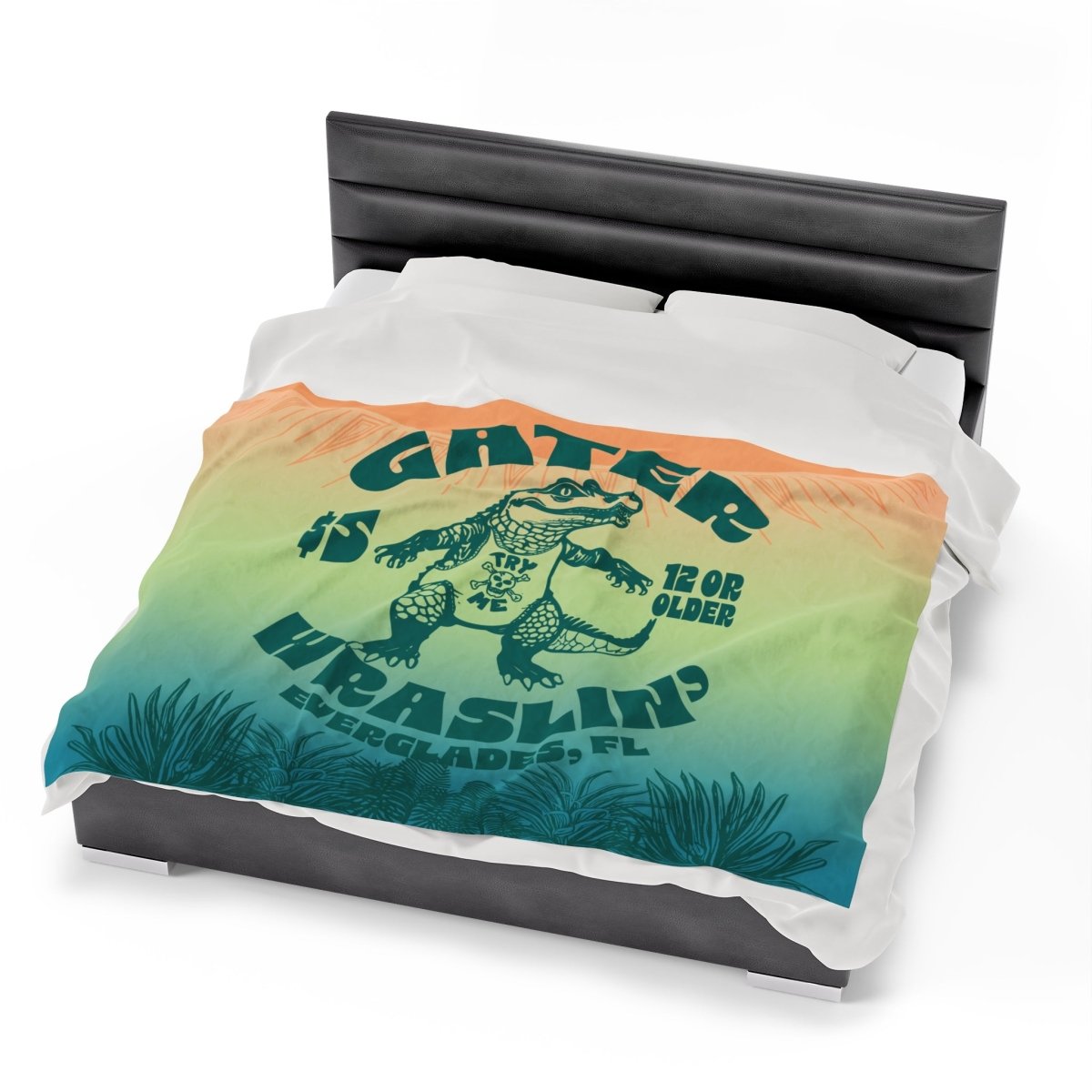 Alligator Wrestling Ultra Soft Fleece Blanket, Inspire Taking On Any Challenge