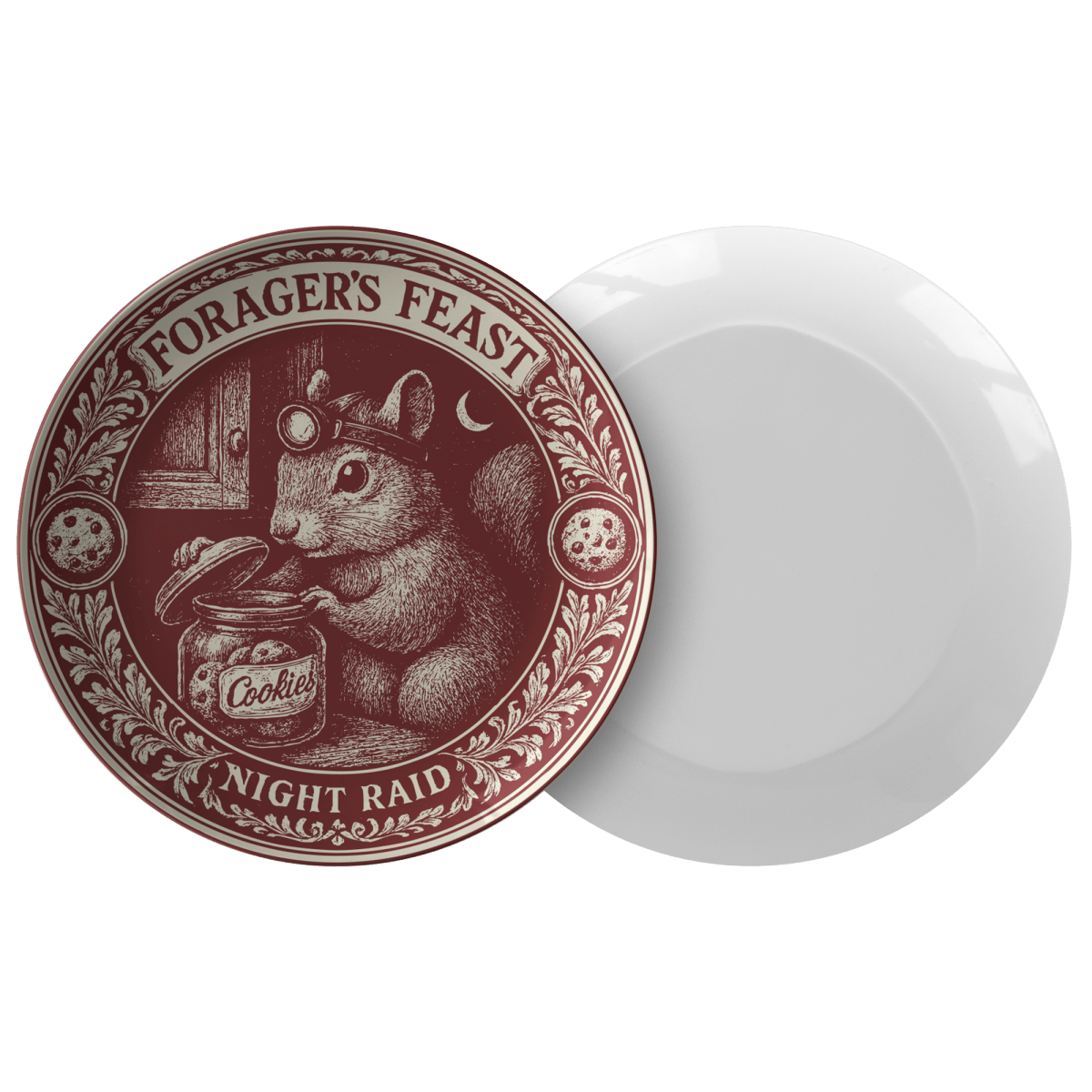 Always Hungry Gift Food Forager Squirrel Chocolate Chip Cookies Plate for Fun Dining and Decor